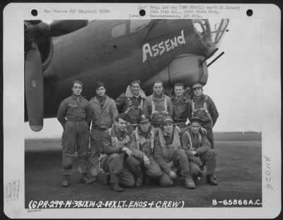 Thumbnail for General > Lt. Enos And Crew Of The 381St Bomb Group In Front Of The Boeing B-17 "Flying Fortress" "Assend" At 8Th Air Force Station 167, England. 14 February 1944.