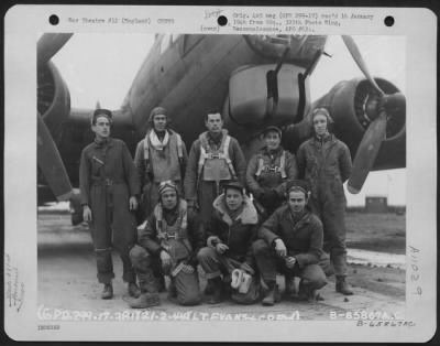 General > Lt. Evans And Crew Of The 381St Bomb Group In Front Of A Boeing B-17 "Flying Fortress" At 8Th Air Force Station 167, England.  21 February 1944.