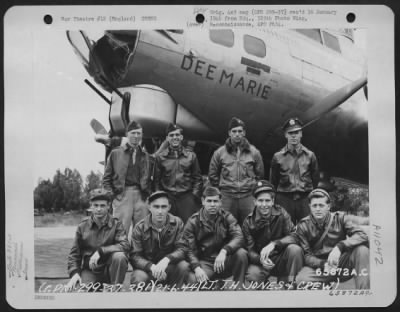 Thumbnail for General > Lt. T.H. Jones Crew Of The 381St Bomb Group In Front Of The Boeing B-17 "Flying Fortress" 'Dee Marie' At 8Th Air Force Station 167, Ridgewell, Essex County, England.  21 June 1944.