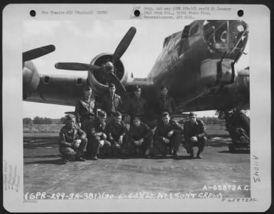 Thumbnail for General > Lt. Nelson And Crew Of The 381St Bomb Group In Front Of The Boeing B-17 "Flying Fortress" 'Julie Linda' At 8Th Air Force Station 167, Ridgewell, Essex County, England.  30 June 1944.