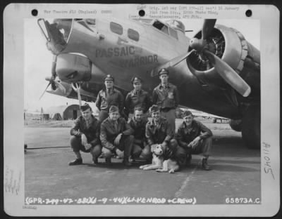 Thumbnail for General > Lt. Penrod And Crew Of The 381St Bomb Group In Front Of A Boeing B-17 "Flying Fortress" 'Passaic Warrior' At 8Th Air Force Station 167, England.  1 September 1944.