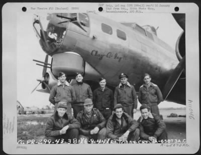 Thumbnail for General > Lt. Todd And Crew Of The 381St Bomb Group In Front Of A Boeing B-17 "Flying Fortress" 'Chug-A-Lug' At 8Th Air Force Station 167, England.  6 September 1944.