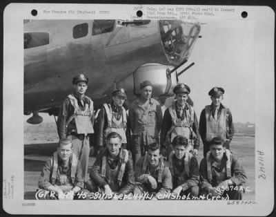 Thumbnail for General > Lt. Chisholm And Crew Of The 381St Bomb Group In Front Of A Boeing B-17 "Flying Fortress" At 8Th Air Force Station 167, England. 15 September 1944.