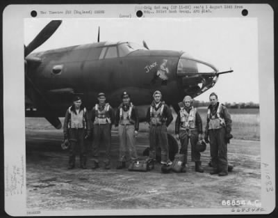 Thumbnail for General > Lt. Newman And Crew Of The 574Th Bomb Squadron, Beside Martin B-26 Marauder 'Jinx'.  391St Bomb Group, England, 16 August 1944.