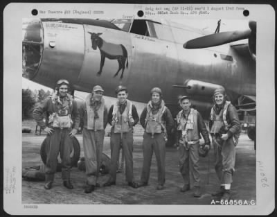 Thumbnail for General > Lt. Morris And Crew Of The 574Th Bomb Squadron, Beside Martin B-26 Marauder.  391St Bomb Group, England, 2 August 1944.