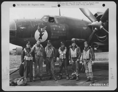 Thumbnail for General > Lt. Holliday And Crew Of The 573Rd Bomb Squadron, Pose Beside The Martin B-26 Marauder 'Fifinella'.  391St Bomb Group, England, 13 August 1944.