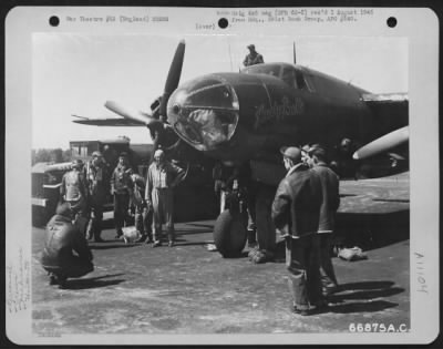 Thumbnail for General > Colonel Gerald E. Williams And Crew Discuss The Day'S Operations In Front Of A Martin B-26 Marauder 'Lady Belle' At Their Home Base In England, 20 June 1944.