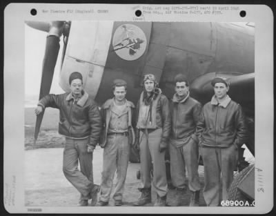 General > Lt. Colonel Duncan And Ground Crew Pose Beside A Republic P-47 Of The 353Rd Fighter Group Somewhere In England.