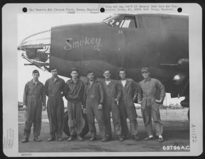 Thumbnail for General > Combat And Ground Crews Of The Martin B-26 'Smokey' Of The 554Th Bomb Squadron, 386Th Bomb Group Pose By The Plane At Their Base In Boxted Field, Essex, England, On 25 August 1943.