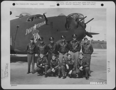 Thumbnail for General > Lt. Stewart And Crew Of The 490Th Bomb Group Pose Beside Their Consolidated B-24 'Snafuperman' At An 8Th Air Force Base In England.  16 March 1944.