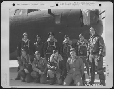 General > Lt. Waldorf And Crew Of The 490Th Bomb Group Pose Beside Their Consolidated B-24 At An 8Th Air Force Base In England.  11 March 1944.