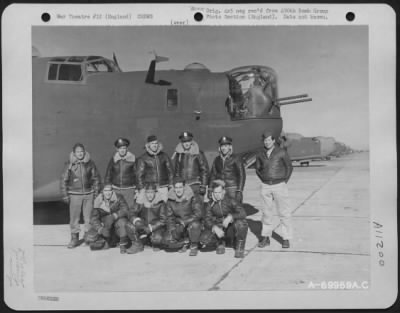 Thumbnail for General > Lt. Orleans And Crew Of The 490Th Bomb Group Pose Beside Their Consolidated B-24 At An 8Th Air Force Base In England.  21 March 1944.