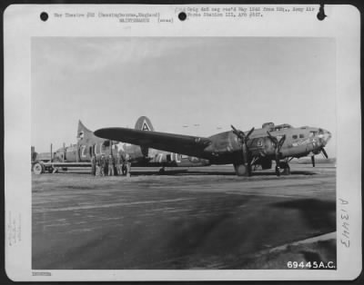 Thumbnail for General > Men Of The 91St Bomb Group Remove The Damaged Tail Of The Boeing Bl-17 "Flying Fortress" "Shamrock Special" And Install A New One At A Base In Bassingbourne, England.  1 December 1943.