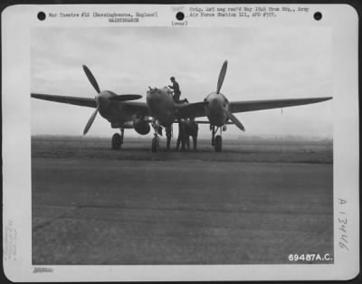 Thumbnail for General > A Lockheed P-38 Lightning Is Serviced During A Visit To The 91St Bomb Group Base In Bassingbourne, England.  15 April 1943.