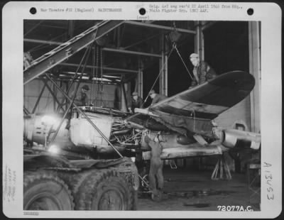 Thumbnail for General > Maintenance Men Of The 467Th Service Squadron Make Repairs On A Lockheed P-38 Lightning Of The 364Th Fighter Group, 67Th Fighter Wing At 8Th Air Force Station F-375, Honnington, England.  23 July 1944.