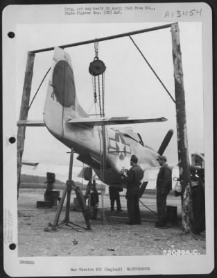 Thumbnail for General > Maintenance Crew Makes Final Adjustments And Repairs To The North American P-51 "Mustang" Of The 383Rd Fighter Squadron, 364Th Fighter Group, 67Th Fighter Wing At 8Th Air Force Station F-375, Honnington, England.  These Ground Men Work Long And Arduous Ho