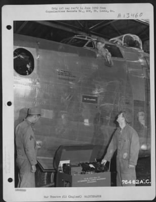 Thumbnail for General > Maintenance Men Of The 2Nd Base Air Depot Check The Instruments On A Consolidated B-24 Prior To Take-Off From Their Base In Lancashire, England.  9 September 1944.