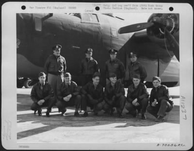 Thumbnail for General > Lt. Pollock And Crew Of The 490Th Bomb Group Pose Beside Their Consolidated B-24 At An 8Th Air Force Base In England.  20 March 1944.