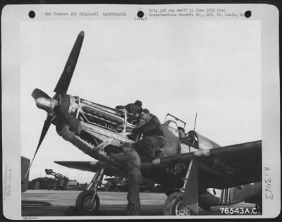 Thumbnail for General > Maintenance Men Repair A North American P-51 Of The 2Nd Base Air Depot.  Lancashire, England, 10 November 1943.