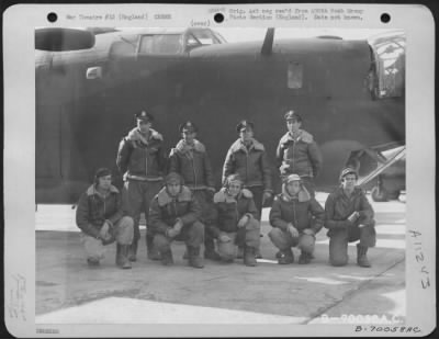 Thumbnail for General > Lt. Dreyer And Crew Of The 490Th Bomb Group Pose Beside Their Consolidated B-24 At An 8Th Air Force Base In England.  20 March 1944.