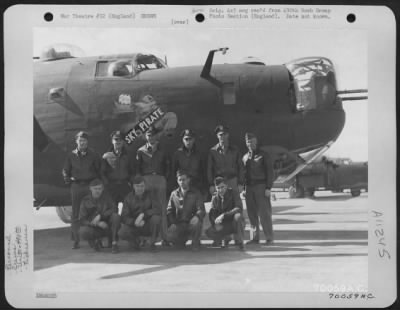 General > Lt. Lampbright And Crew Of The 490Th Bomb Group Pose Beside Their Consolidated B-24 'Sky Pirate' At An 8Th Air Force Base In England.  20 March 1944.