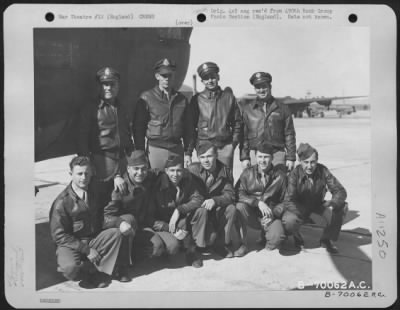 Thumbnail for General > Lt. Cavin And Crew Of The 490Th Bomb Group Pose Beside Their Consolidated B-24 At An 8Th Air Force Base In England.  21 March 1944.