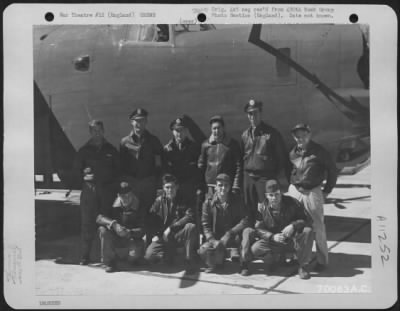 Thumbnail for General > Lt. Evans And Crew Of The 490Th Bomb Group Pose Beside Their Consolidated B-24 At An 8Th Air Force Base In England.  21 March 1944.