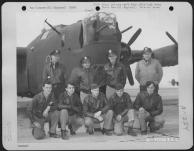 Thumbnail for General > Lt. Donahey And Crew Of The 490Th Bomb Group Pose Beside Their Consolidated B-24 At An 8Th Air Force Base In England.  25 March 1944.