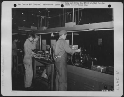 Thumbnail for General > At The Warrington Burtonwood Air Depot In England, Where Flak-Torn Planes Are Repaired And Modified For Future Missions, Civilians And Soldiers Work Side By Side On The Assembly Line Getting The Planes In Shape For Test Flights.  30 October 1943.