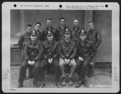 Thumbnail for General > Lt. Paine And Crew Of The 526Th Bomb Squadron, 379Th Bomb Group, Pose For The Photographer On 11 July 1944, At Their 8Th Air Force Base In England.