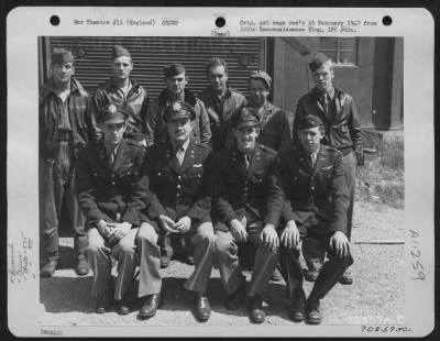 Thumbnail for General > Lt. Clare And Crew Of The 526Th Bomb Squadron, 379Th Bomb Group, Pose For The Photographer At Their 8Th Air Force Base In England On 27 July 1944.