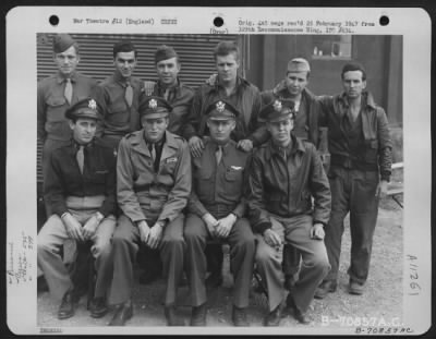 General > Lt. Cardwell And Crew Of The 525Th Bomb Squadron, 379Th Bomb Group, Pose For The Photographer At Their 8Th Air Force Base In England On 27 July 1944.