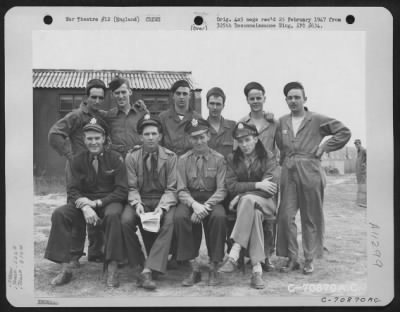 General > A Crew Of The 526Th Bomb Squadron, 379Th Bomb Group, Poses For The Photographer At An 8Th Air Force Base In England On 18 August 1944.