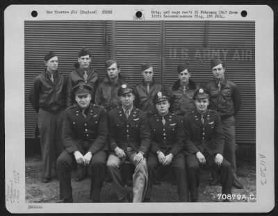 Thumbnail for General > Lt. Herschberger And Crew Of The 525Th Bomb Squadron, 379Th Bomb Group, Poses For The Photographer At An 8Th Air Force Base In England On 12 June 1944.