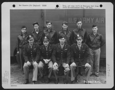 Thumbnail for General > Lt. Drake And Crew Of The 525Th Bomb Squadron, 379Th Bomb Group, Pose For The Photographer At An 8Th Air Force Base In England On 12 June 1944.