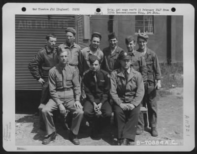 Thumbnail for General > Lt. Clark And Crew Of The 379Th Bomb Group Pose For The Photographer At An 8Th Air Force Base In England On 1 July 1944.