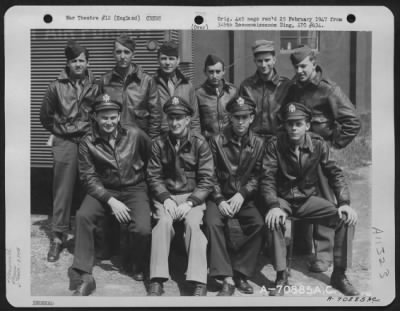 Thumbnail for General > Lt. Frye And Crew Of The 379Th Bomb Group Pose For The Photographer At An 8Th Air Force Base In England On 1 July 1944.