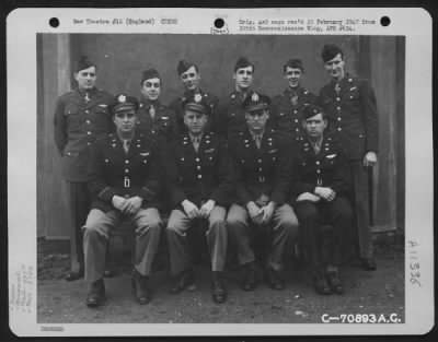 General > Lt. Hedges And Crew Of The 527Th Bomb Squadron, 379Th Bomb Group Pose For The Photographer At An 8Th Air Force Base In England On 4 April 1944.