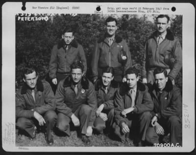 Thumbnail for General > Lt. Peterson And Crew Of The 527Th Bomb Squadron, 379Th Bomb Group Pose For The Photographer At An 8Th Air Force Base In England On 19 April 1945.