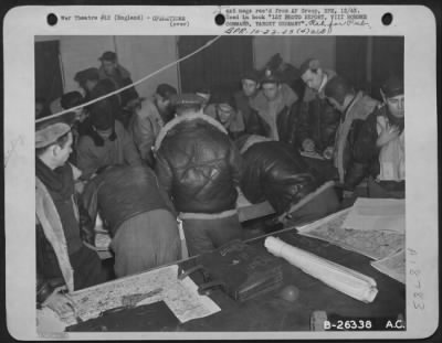 General > Briefing of Boeing B-17 Flying ofrtress Combat Crew Members of 8th Air force.