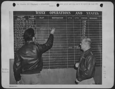 General > CHECKING OUT--Prior to taking off in a Lockheed P-38 Lightning fighter plane 'just to keep his skill up to par,' Lt. Gen. James H. Doolittle, Commanding General of the 8th AF in the European Theatre of Opearations checks out with the airfield