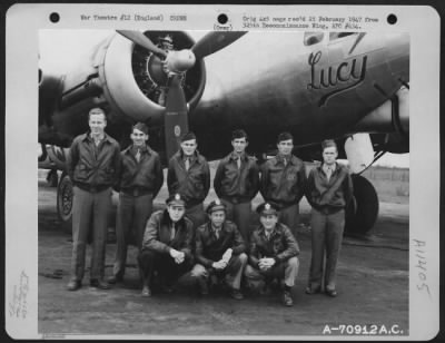 General > A Crew Of The 379Th Bomb Group Poses In Front Of A Boeing B-17 "Lucy"  At An 8Th Air Force Base In England On 23 April 1944.
