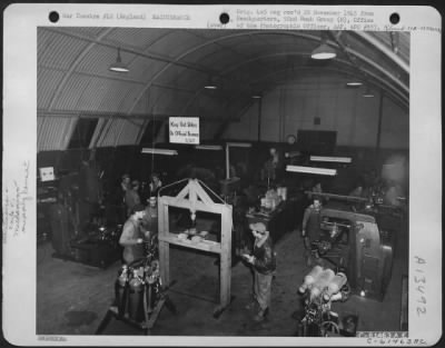 Thumbnail for Miscellaneous > Maintenance Men Of The 92Nd Bomb Group At Work In An Aircraft Supply Warehouse.  England, 29 November 1943.