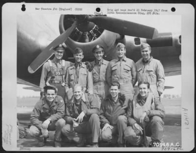 Thumbnail for General > A Crew Of The 527Th Bomb Squadron, 379Th Bomb Group Poses In Front Of A Boeing B-17 "Flying Fortress" At An 8Th Air Force Base In England On 26 April 1945.