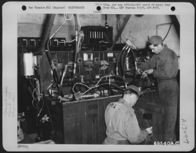 Thumbnail for Miscellaneous > Men At Work In The Hydraulic Shop Of The 353Rd Fighter Group At Their Base In England.  4 September 1944.