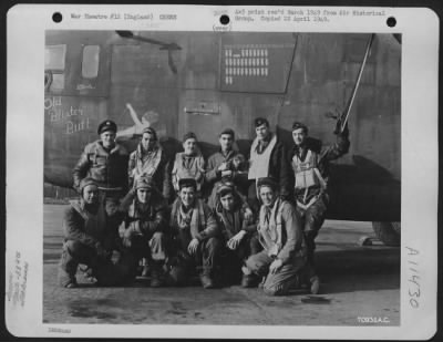 Thumbnail for General > Combat Crew Of The 389Th Bomb Group Pose Beside Their Consolidated B-24 'Old Blister Butt' At An 8Th Air Force Base In England.