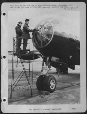 Thumbnail for Painting & Washing > Wings Over Germany Today Belong To The Allies, And A Large Number Of Them Bear The Label 'Made In The Usa'.  An American Ground Crew Readying A Boeing B-29 At Borham Airbase In England.