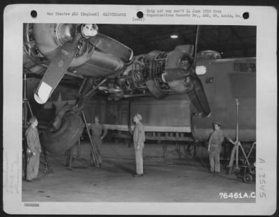 Thumbnail for Tires & Wheels > Members Of The 2Nd Base Air Depot Check For Landing Gear Of A Consolidated B-24, 20 September 1944, Lancashire, England.