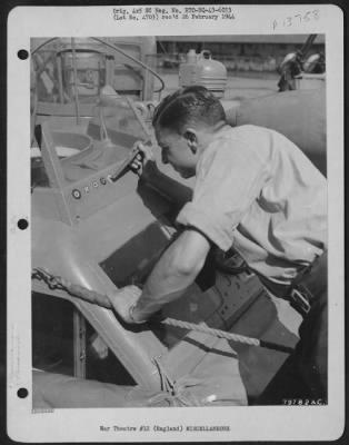 Thumbnail for General > Lac A.J. Cornelius, Coxswain Of An Air Sea Rescue Service Launch, Paints Another Insignia On The Boat Signifying Another Rescue Made By His Crew.  The Complete Row Shows: 1 British Airman, 8 Americans, 2 British, 10 Americans And The Last One - 9 American