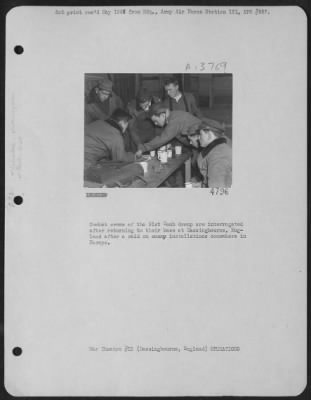 Thumbnail for General > Combat Crews Of The 91St Bomb Group Are Interrogated After Returning To Their Base At Bassingbourne, England After A Raid On Enemy Installations Somewhere In Europe.